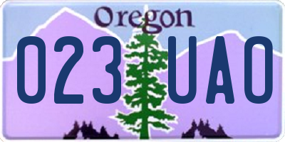 OR license plate 023UAO