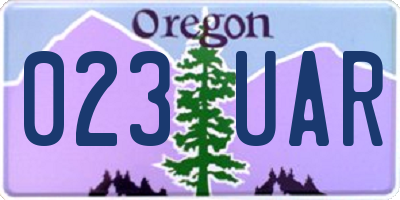 OR license plate 023UAR