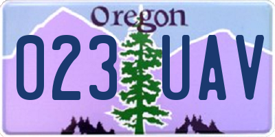 OR license plate 023UAV