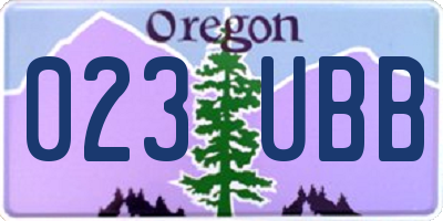 OR license plate 023UBB