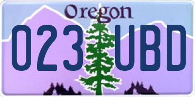 OR license plate 023UBD