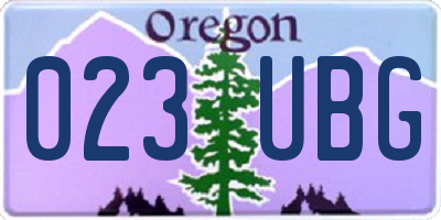 OR license plate 023UBG