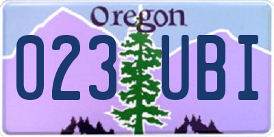 OR license plate 023UBI