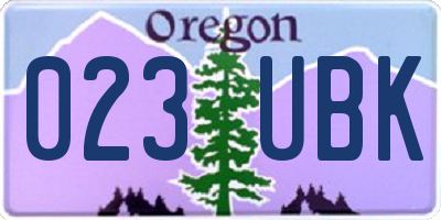 OR license plate 023UBK