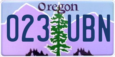 OR license plate 023UBN