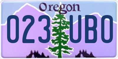 OR license plate 023UBO