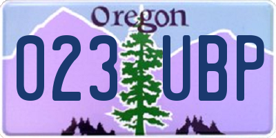 OR license plate 023UBP