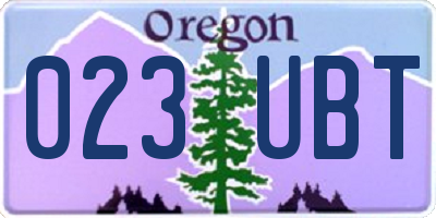 OR license plate 023UBT