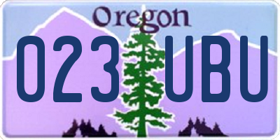 OR license plate 023UBU