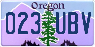 OR license plate 023UBV