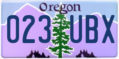 OR license plate 023UBX