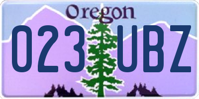 OR license plate 023UBZ