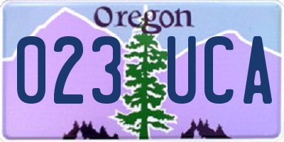 OR license plate 023UCA