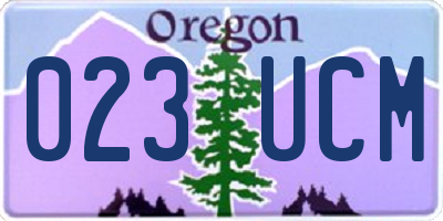 OR license plate 023UCM