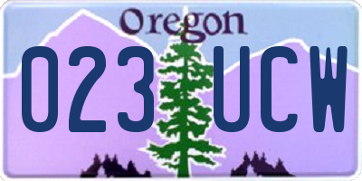 OR license plate 023UCW