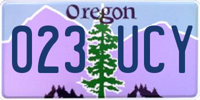 OR license plate 023UCY