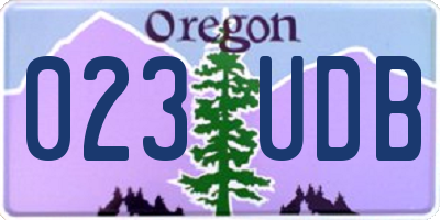OR license plate 023UDB