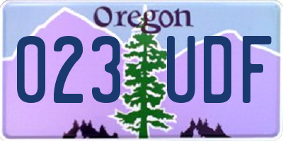 OR license plate 023UDF