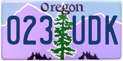 OR license plate 023UDK