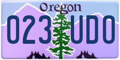 OR license plate 023UDO