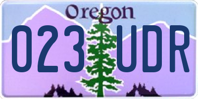 OR license plate 023UDR