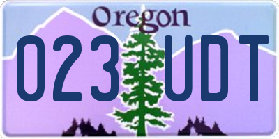 OR license plate 023UDT