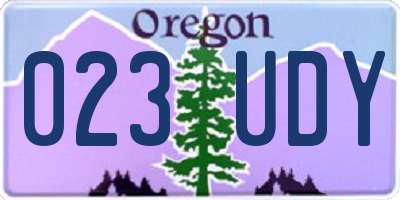 OR license plate 023UDY