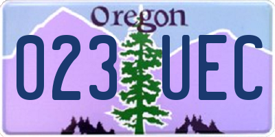 OR license plate 023UEC
