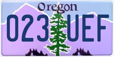 OR license plate 023UEF