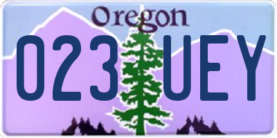 OR license plate 023UEY