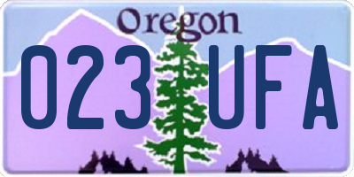 OR license plate 023UFA