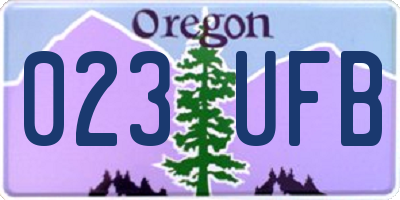 OR license plate 023UFB