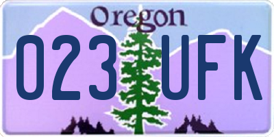 OR license plate 023UFK