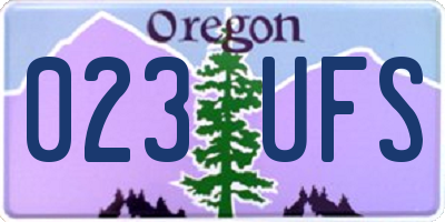 OR license plate 023UFS