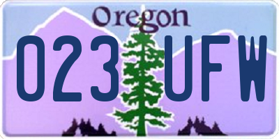 OR license plate 023UFW