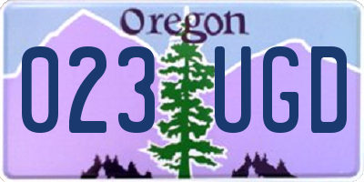 OR license plate 023UGD