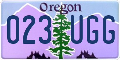 OR license plate 023UGG