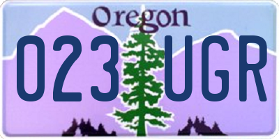 OR license plate 023UGR