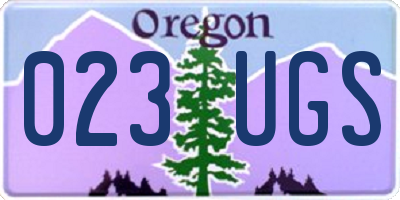 OR license plate 023UGS