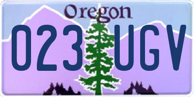 OR license plate 023UGV