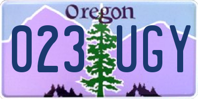 OR license plate 023UGY
