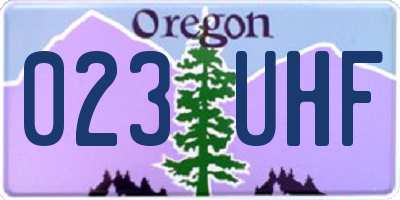 OR license plate 023UHF