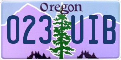 OR license plate 023UIB