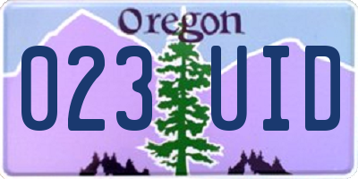OR license plate 023UID
