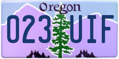 OR license plate 023UIF