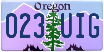 OR license plate 023UIG