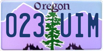 OR license plate 023UIM