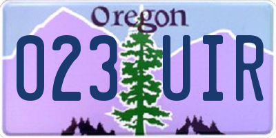 OR license plate 023UIR