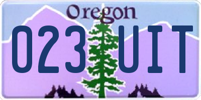 OR license plate 023UIT