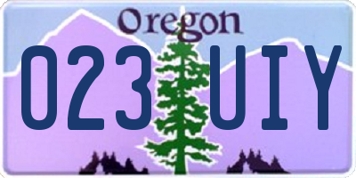 OR license plate 023UIY